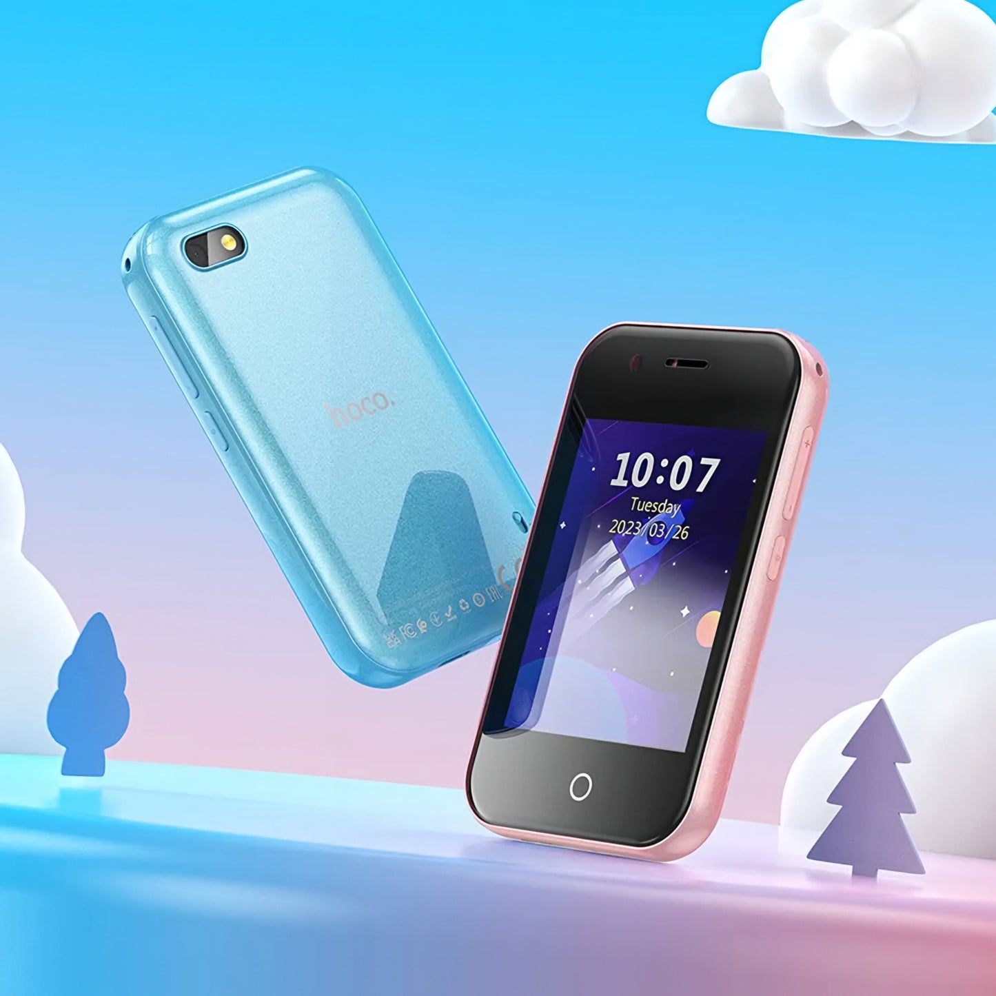 Telefono Cellulare HOCO Y102 Kids, 2G, Display 2.8 pollici, Blu