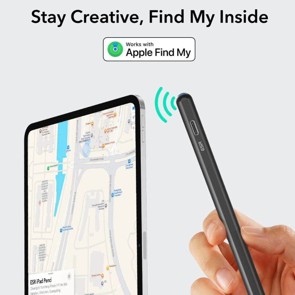 Touch Pen ESR Geo per Apple iPad, Versione Attiva, Nero