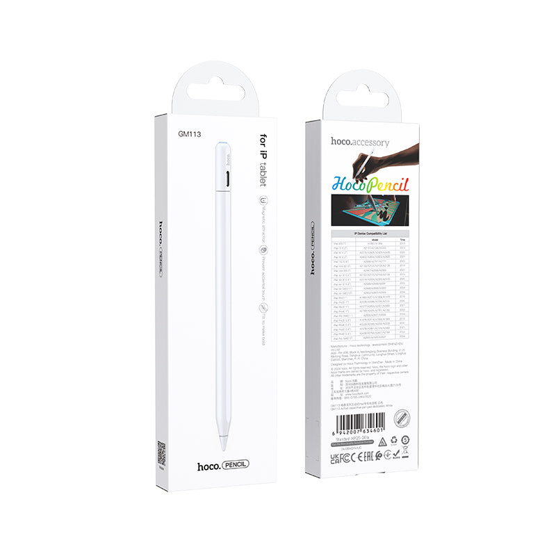 Touch Pen HOCO GM113 per Apple iPad, Versione Attiva, Bianco