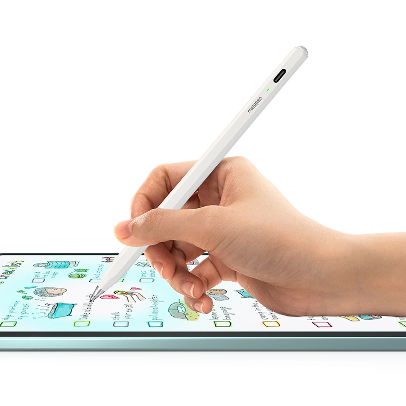 Touch Pen Metapen Air8 Pro per Apple iPad, Versione Attiva, Bianco ME-APP172