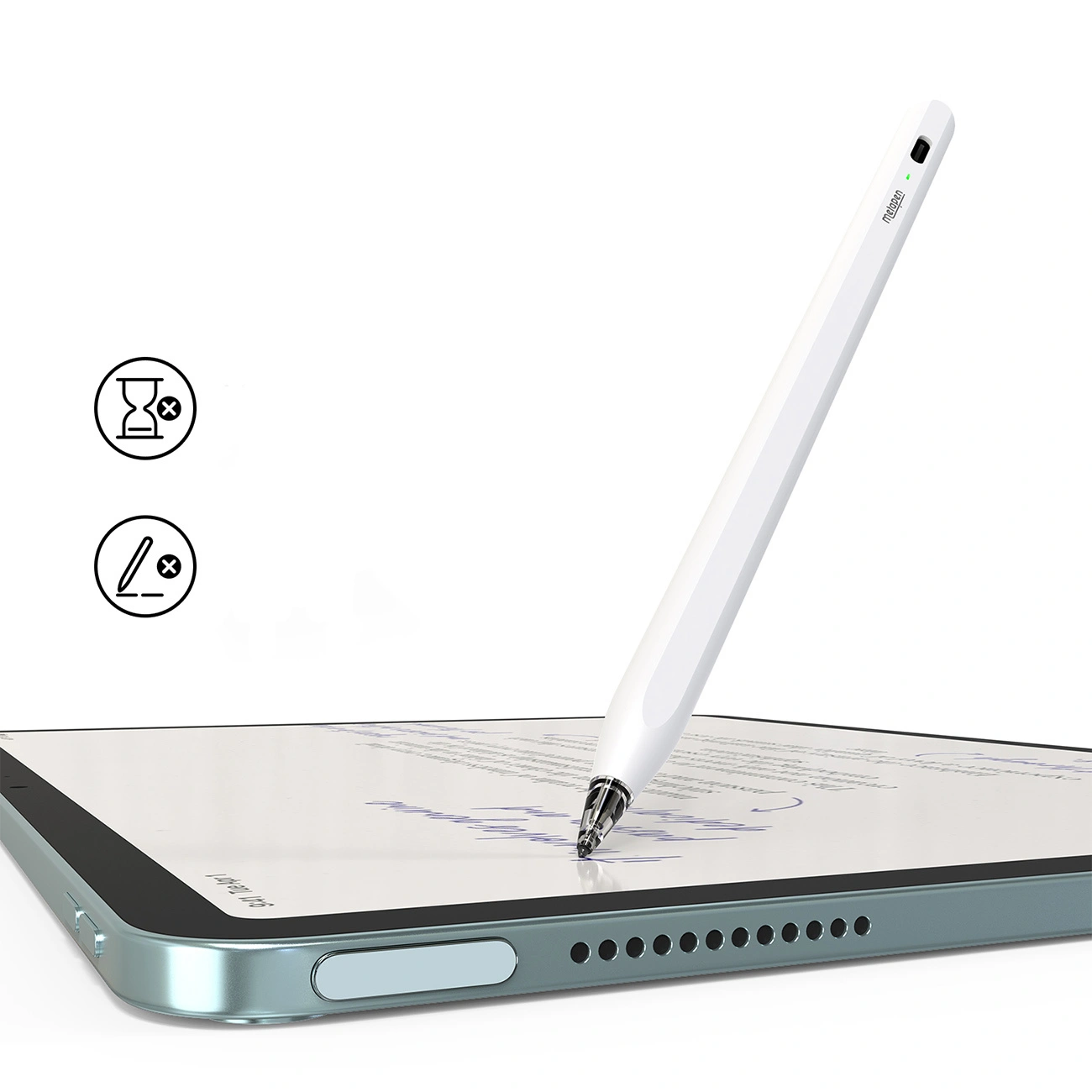 Touch Pen Metapen Air8 Pro per Apple iPad, Versione Attiva, Bianco ME-APP172