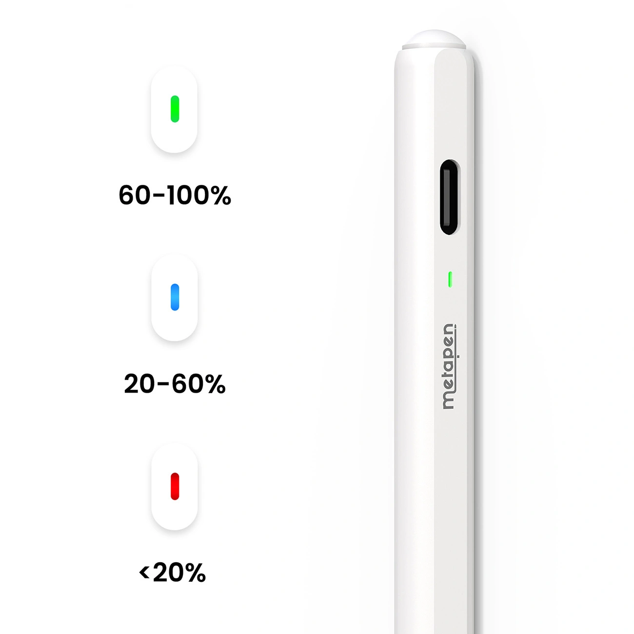 Touch Pen Metapen Air8 Pro per Apple iPad, Versione Attiva, Bianco ME-APP172