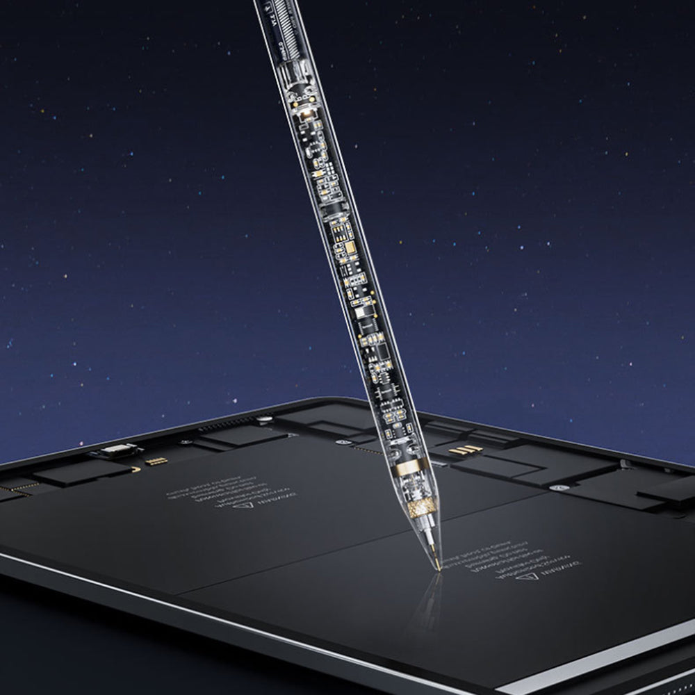 Touch Pen Techsuit C10 Pro for Apple iPad, Active Version, Transparent Black