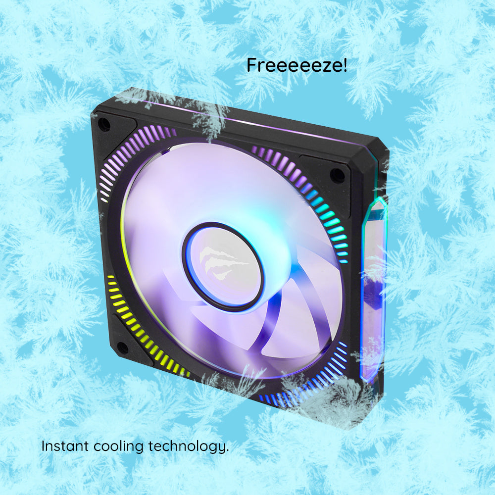 Ventilatore HAVIT F2096, RGB, 1800RPM, 30dB, 3W, Nero