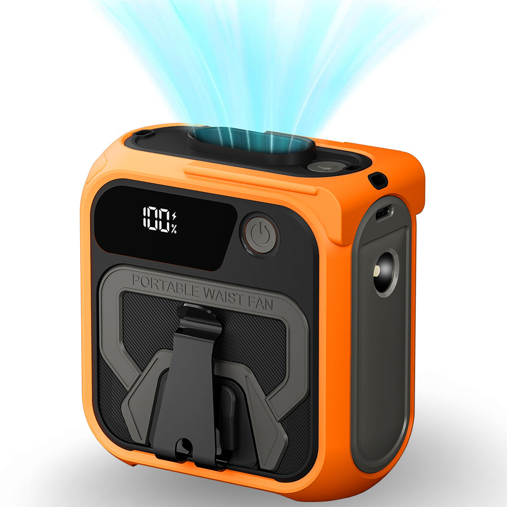 Ventilatore Portatile Techsuit Z13 con batteria esterna 10000mAh, Arancione