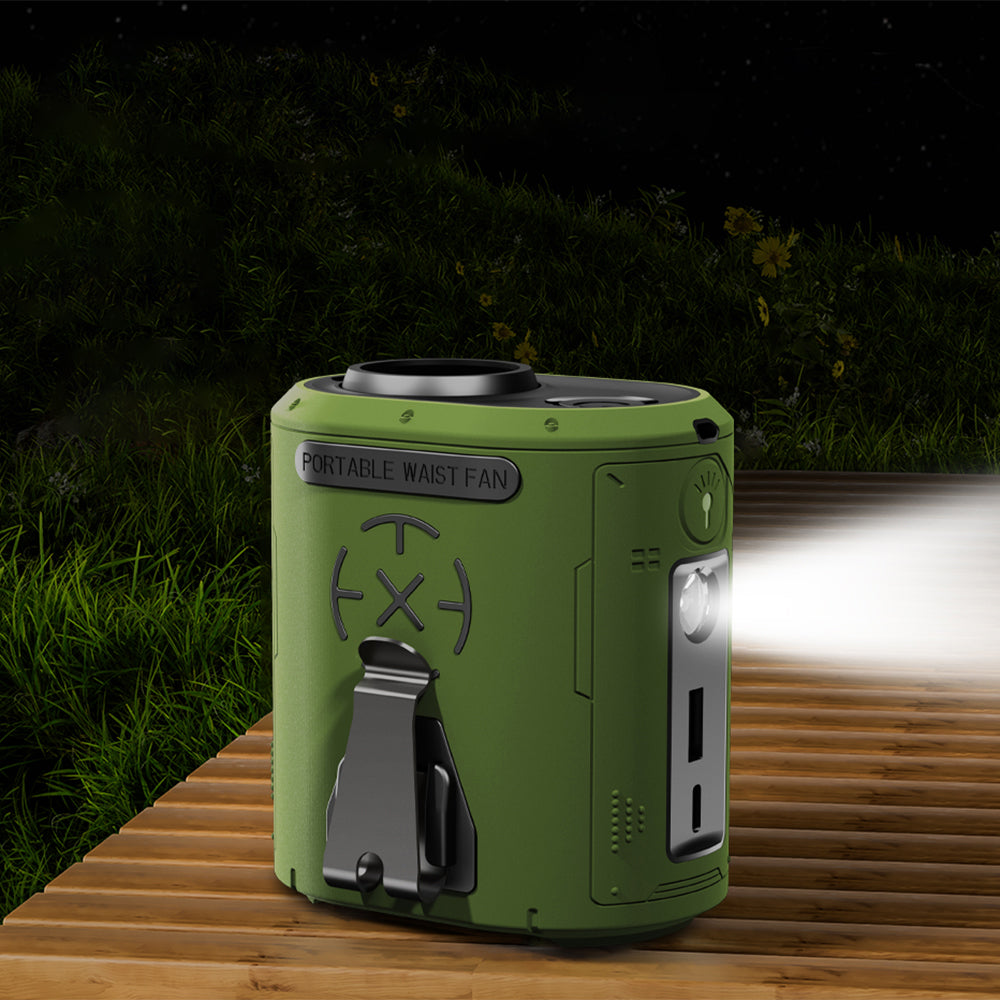 Ventilatore Portatile Techsuit Z14 con batteria esterna 5000mAh, Verde