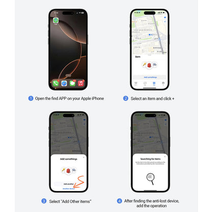 Acefast SmartTag S1 per serie iOS, Set 4 pezzi, Grigio