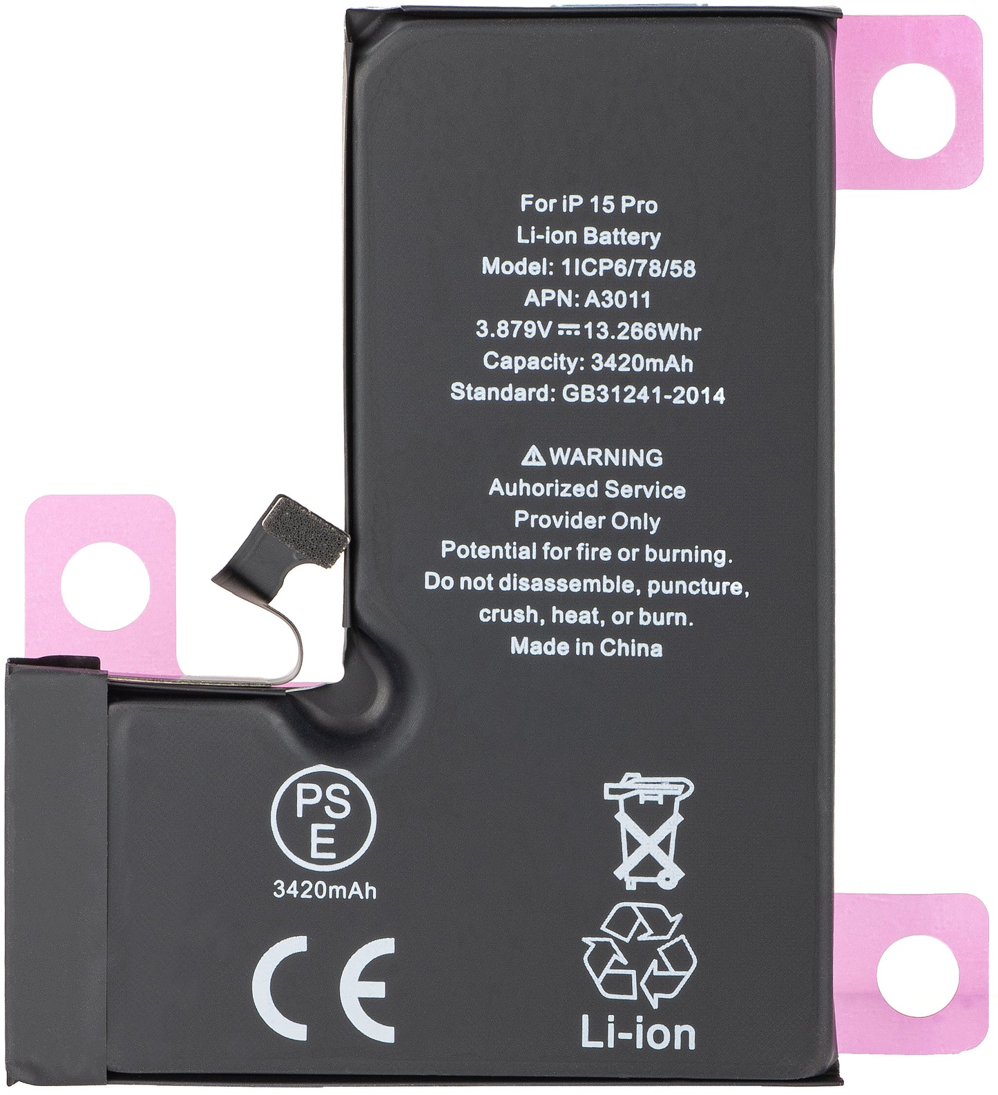 Batteria Apple iPhone 15 Pro, Diagnostic High Capacity