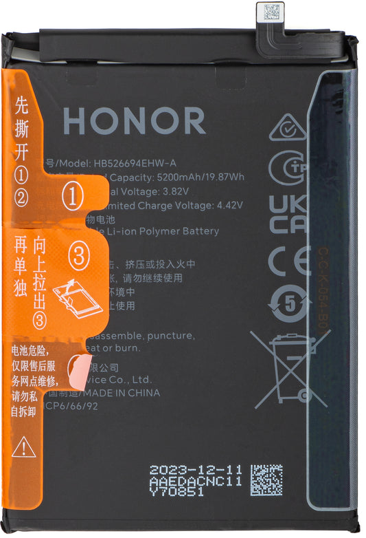 Batteria Honor Magic6 Lite, HB526694EHW, Swap 2402AAED