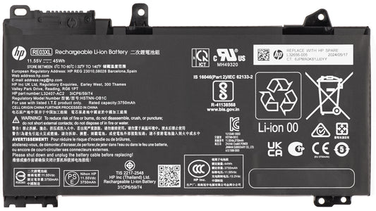 Batteria HP RE03045XL-PL, 3920mAh, 45Wh, 3 celle, Service Pack L32656-005 