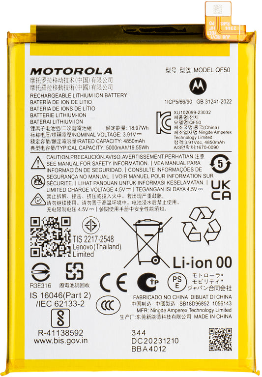 Batteria Motorola Moto Moto G04 / G24 / G34, QF50, Service Pack SB18D96852