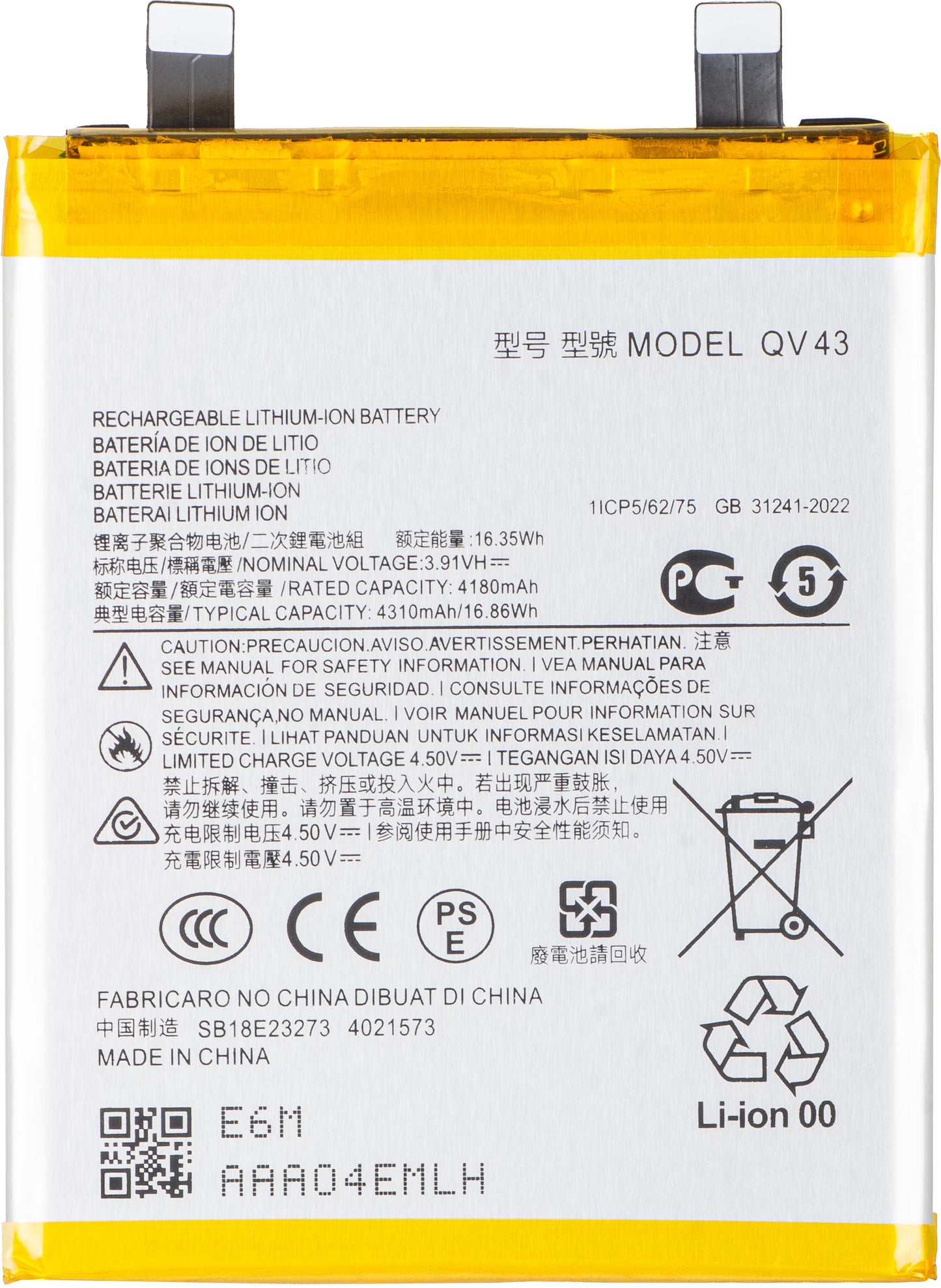 Batteria per Motorola ThinkPhone 25 / Edge 50 Neo, QV43