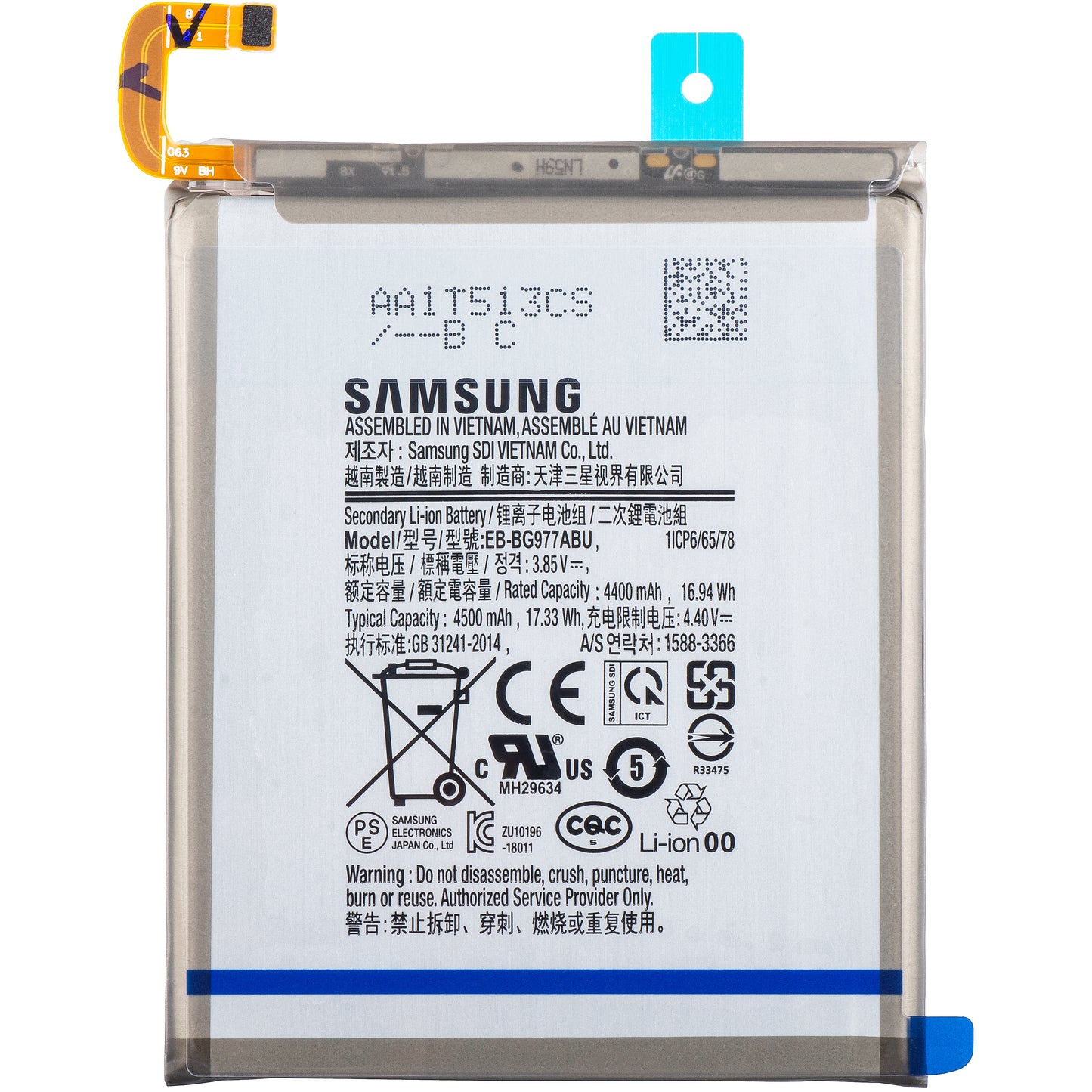 Batteria Samsung Galaxy S10 5G G977, EB-BG977ABU, Service Pack GH82-19750A 