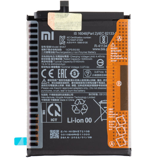 Batteria Xiaomi Poco X3 Pro, BN57, Service Pack 460200007D1G 