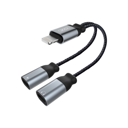 Lightning Audio Adapter - 2 x Lightning XO Design NB-R160A, Gray