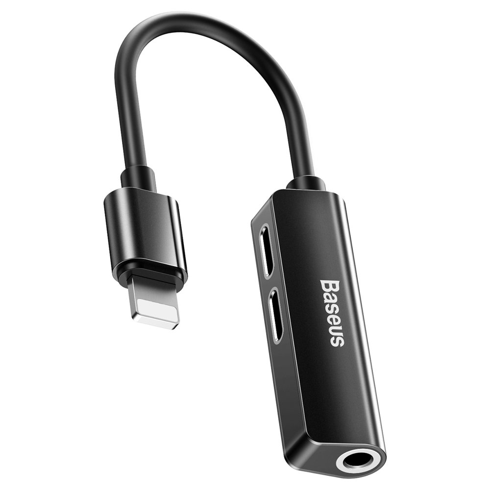 Adattatore Audio Lightning - Lightning / 3.5mm Baseus L52, Nero, Ricondizionato CALL52-01