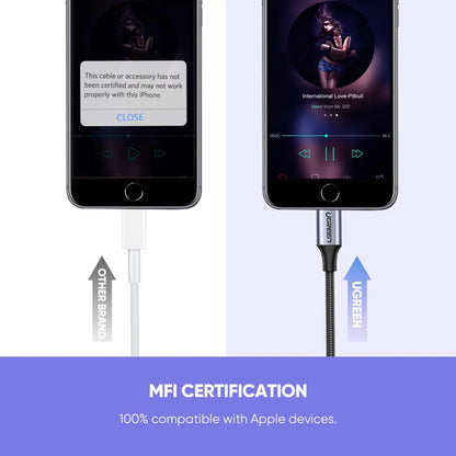 Adattatore Audio Lightning - 3.5mm UGREEN US211 (30756), Nero