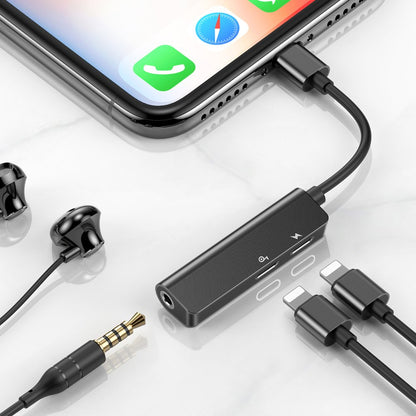 Adattatore Audio Lightning - Lightning / 3.5mm Baseus L52, Nero CALL52-01