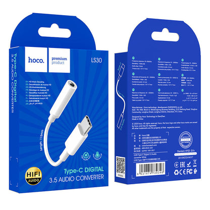 Adattatore Audio USB-C - 3,5mm HOCO LS30, Bianco