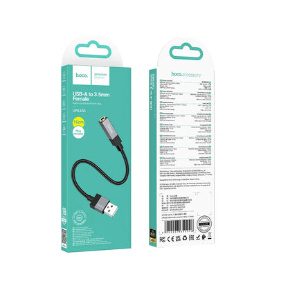 Adattatore Audio HOCO UPA32D, USB-A - 3.5mm, Nero