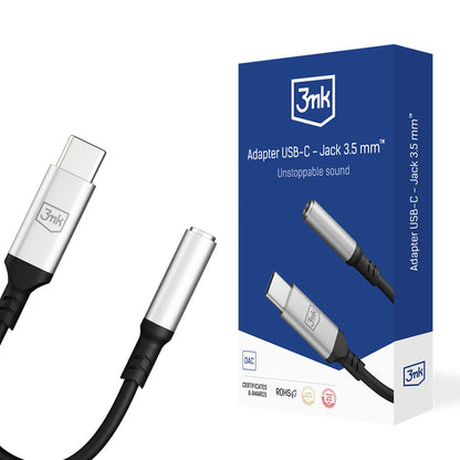 Adattatore Audio USB-C - 3,5mm 3MK, Argento