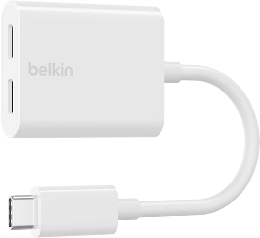 Adattatore Audio USB-C - USB-C / USB-C Belkin RockStar, Bianco F7U081btWH