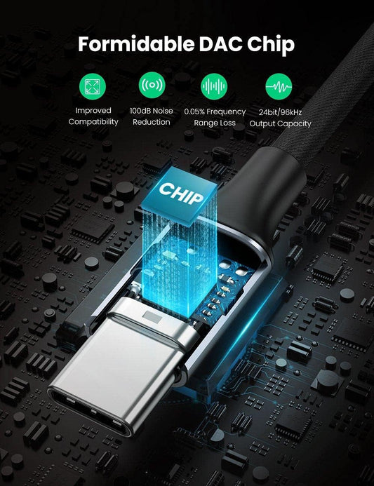 Adattatore audio USB-C USB-C - 3,5 mm UGREEN AV161, 0,15 m, grigio
