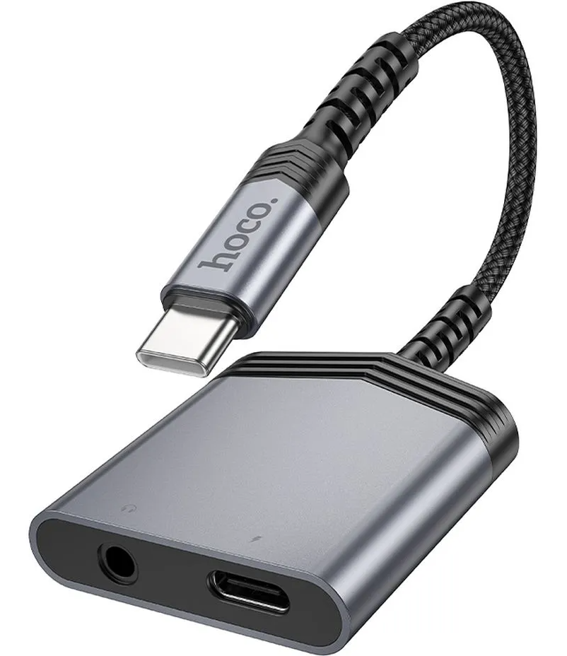 Adattatore Audio USB-C - USB-C / 3.5mm HOCO LS39, Nero