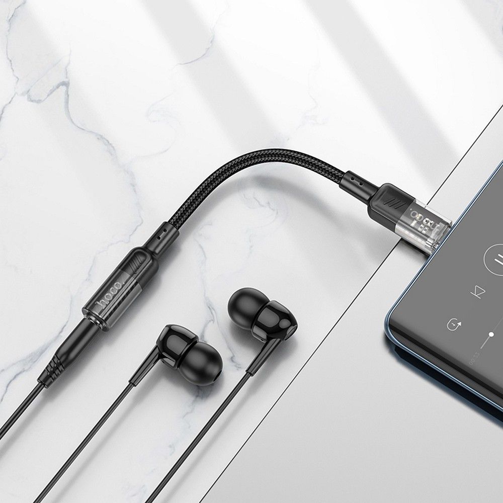 Adattatore audio USB-C - 3,5 mm HOCO LS37, nero 