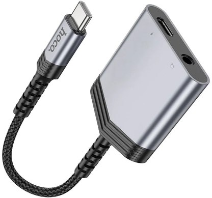 Adattatore Audio USB-C - USB-C / 3.5mm HOCO LS39, Nero