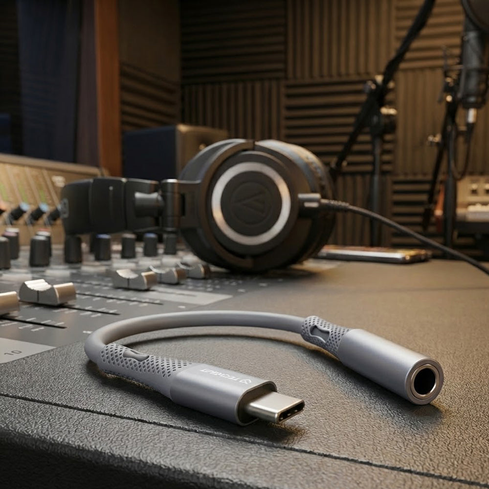 Adattatore Audio USB-C - 3.5mm Techsuit AC1 SoundFlex, Grigio