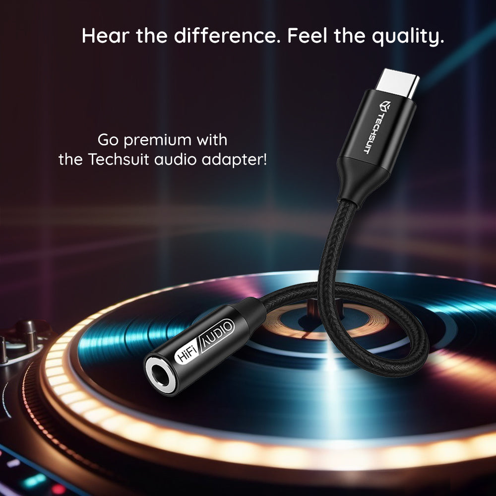 Adattatore Audio USB-C - 3.5mm Techsuit AC13 FuseXound, Nero
