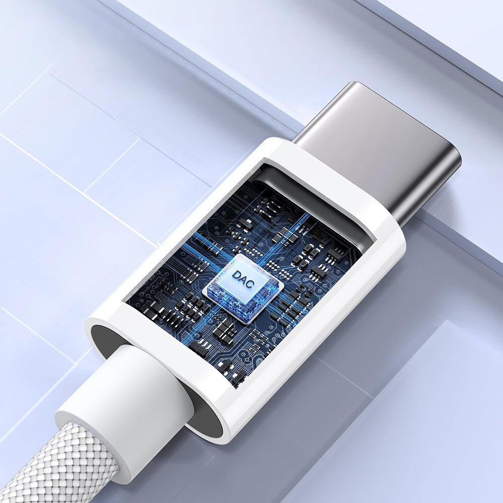 Adattatore Audio USB-C - 3.5mm Techsuit AC18 MusicBox, Bianco, Set 2 pezzi