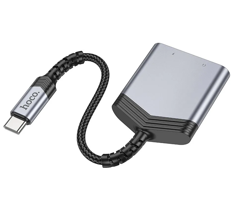 Adattatore Audio USB-C - USB-C / 3.5mm HOCO LS39, Nero