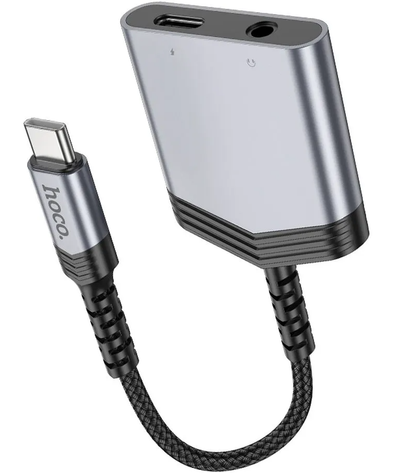 Adattatore Audio USB-C - USB-C / 3.5mm HOCO LS39, Nero