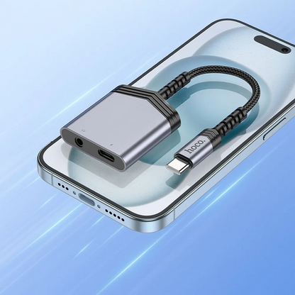 Adattatore Audio USB-C - USB-C / 3.5mm HOCO LS39, Nero