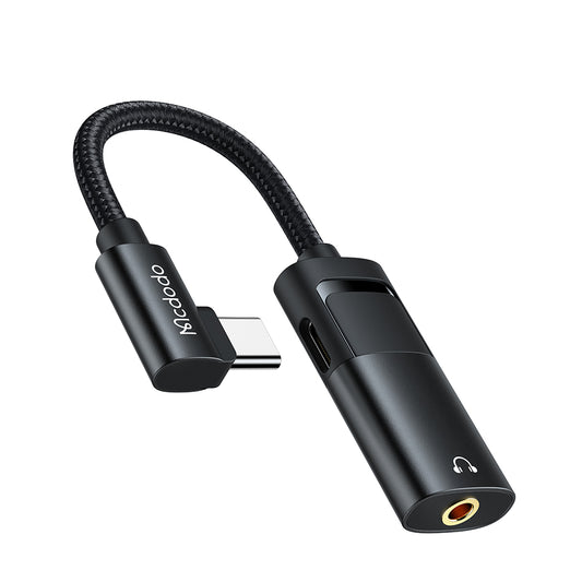 Adattatore Audio USB-C - USB-C / 3.5mm McDodo CA-1880, Nero