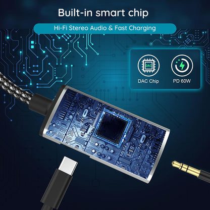 USB-C Audio Adapter - USB-C / 3.5mm Techsuit AC22 AcustiCore, Gray