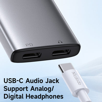 Adattatore Audio USB-C - USB-C / USB-C McDodo CA-5570 Wales, Grigio