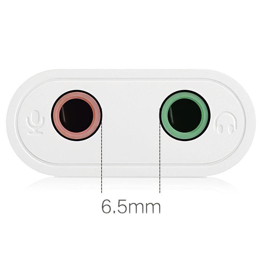 Scheda audio USB UGREEN US205, 2 x Jack 3.5mm, Bianca