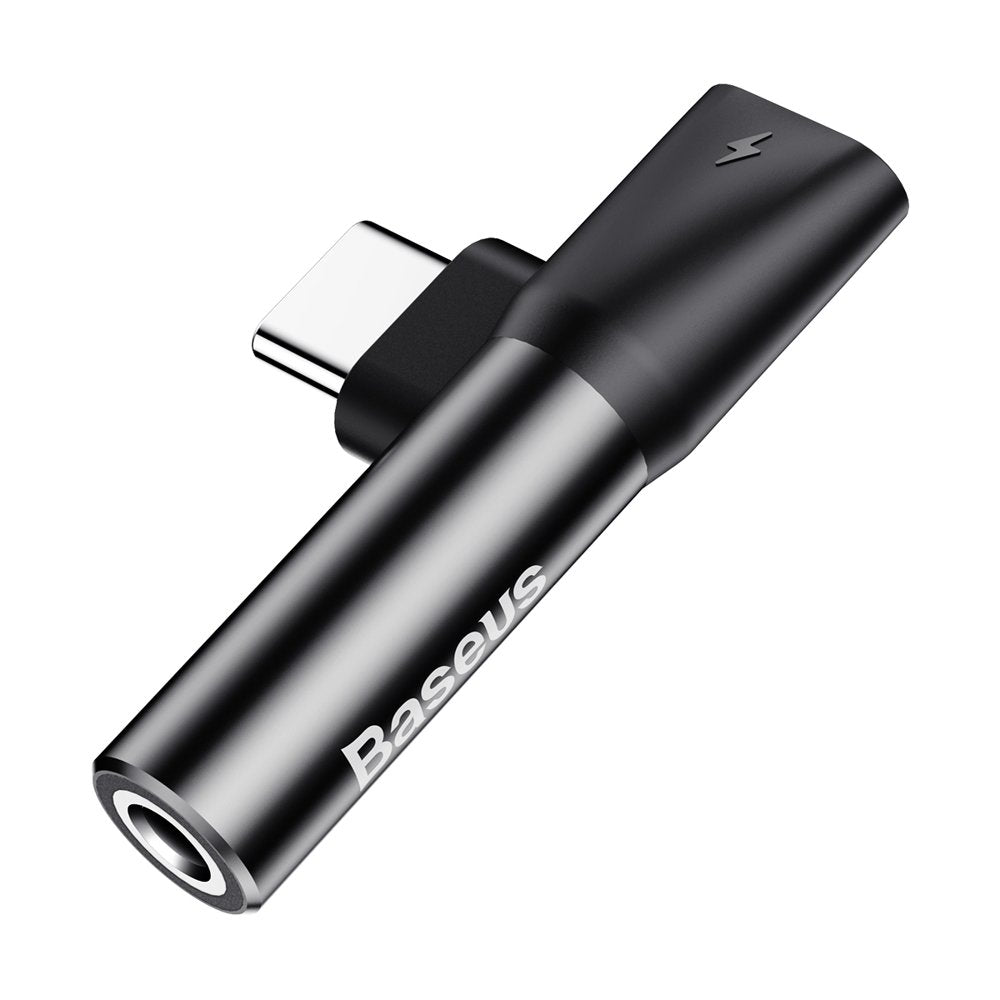 Adattatore audio USB-C - USB-C / 3,5 mm Baseus L41, nero CATL41-01