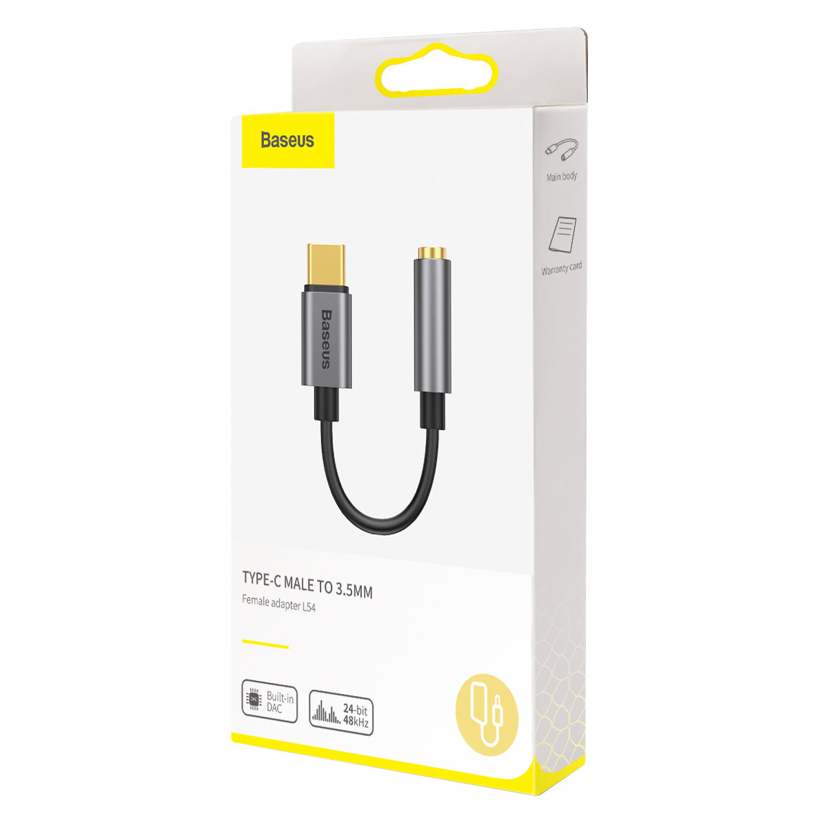 Adattatore audio 3,5 mm - USB-C Baseus L54, grigio CATL54-0G