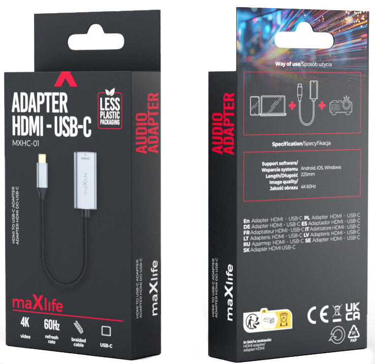 Adattatore Audio e Video USB-C - HDMI MaXlife MXHC-01, Grigio