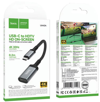 Adattatore Audio e Video USB-C - HDMI HOCO UA43A, Grigio