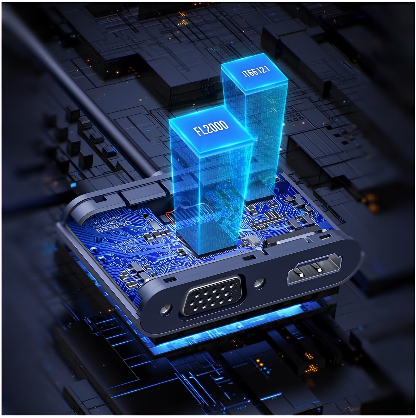 Adattatore Video UGREEN CM449, USB-A - HDMI / VGA, Grigio