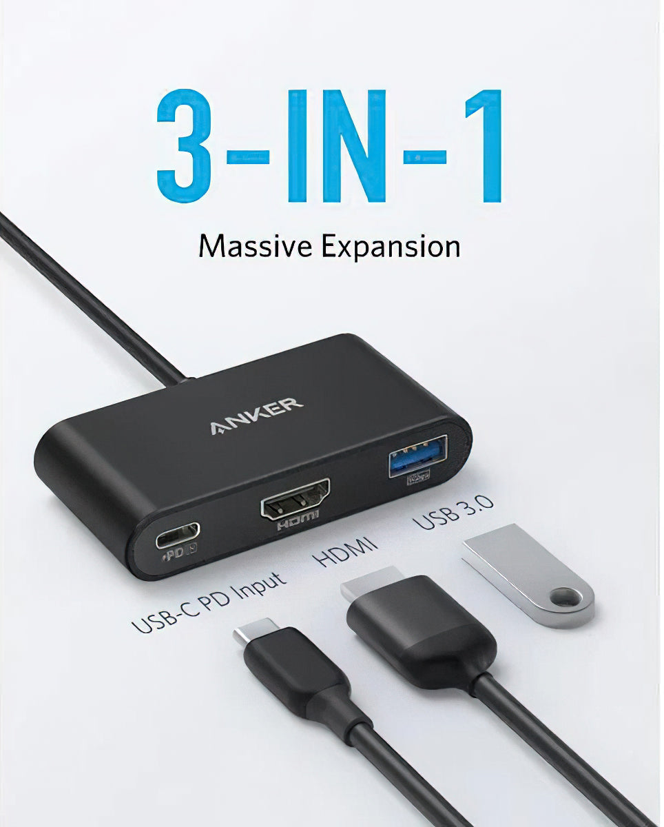 Adattatore Audio e Video USB-C - USB-C / HDMI / USB-A Anker PowerExpand, Nero A8339HA1