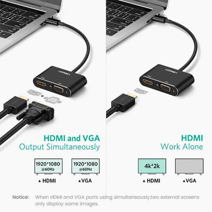 Adattatore Video UGREEN CM449, USB-A - HDMI / VGA, Grigio