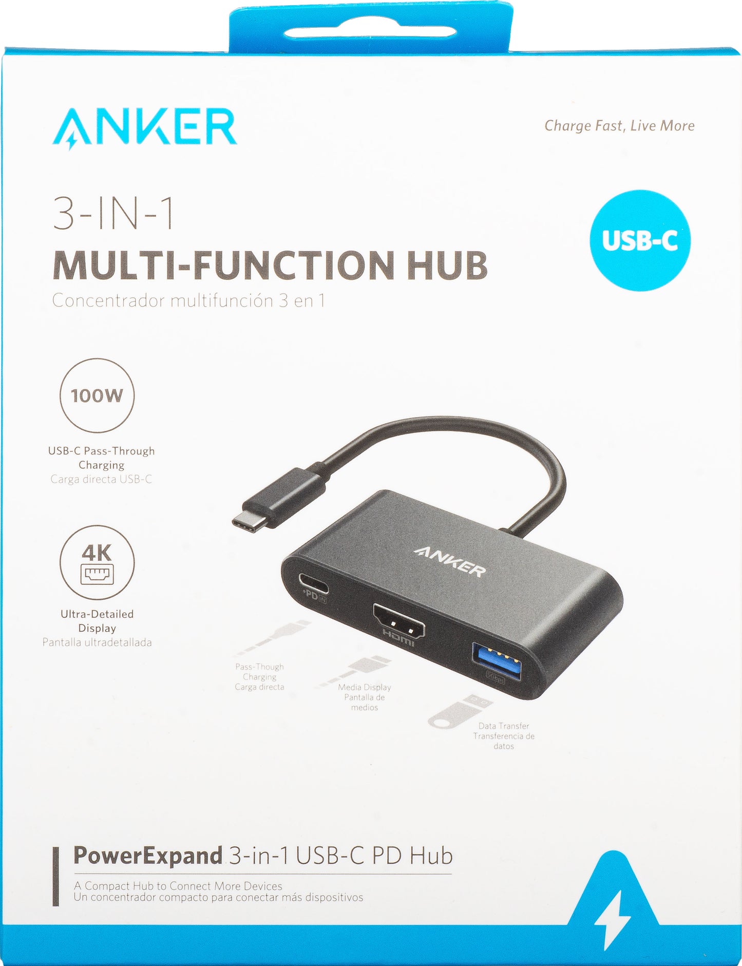 Adattatore Audio e Video USB-C - USB-C / HDMI / USB-A Anker PowerExpand, Nero A8339HA1