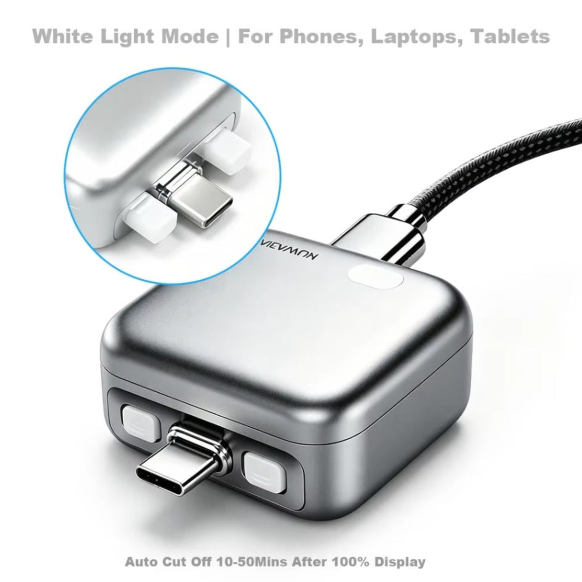 Adattatore Auto Disconnect USB-C Forward KH-51 per Alimentazione con Disconnessione Automatica e Protezione Batteria, Argento