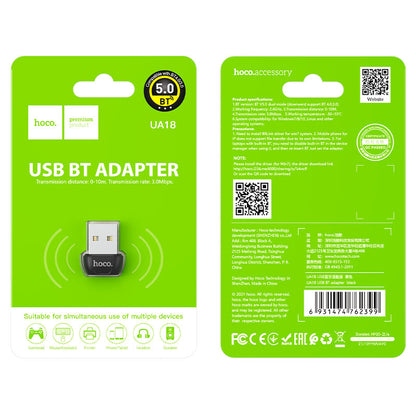 Adattatore USB Bluetooth HOCO UA18, nero